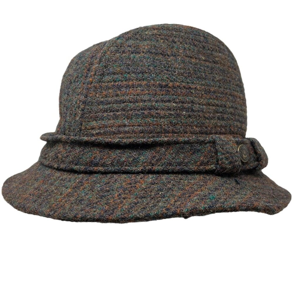 Country Gentleman Trav'ler 7 1/8 Hat Vintage Harris Tweed Wool Fedora Traveler